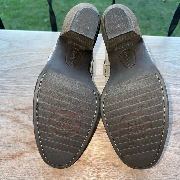 Born Slingback Mules Womens 7 Suede Leather Studded Taupe Harness Buckle… - Picture 9 of 11